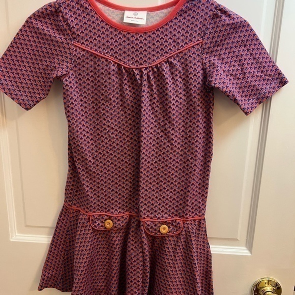 Hanna Andersson Kids Size 120 Blue And Coral Cute Owl Dress. Girls Clothing